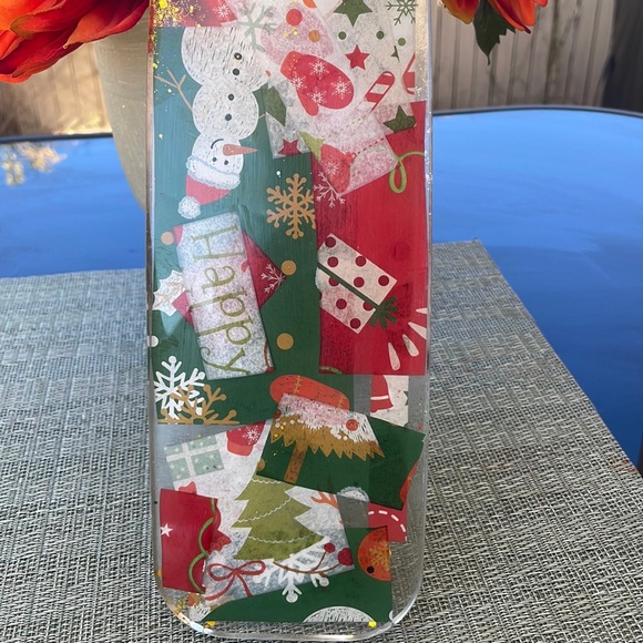 XMAS Festive Handmade Holiday Round Cheese Plate Serving Tray - Picture 4 of 13